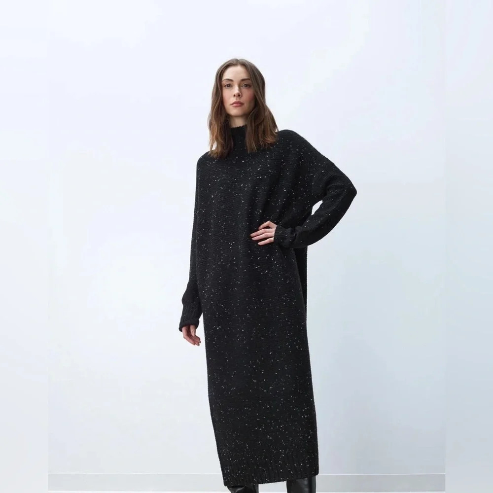 Line the Label Winton Flecked Sweater Dress Night Sky - Picture 3 of 3